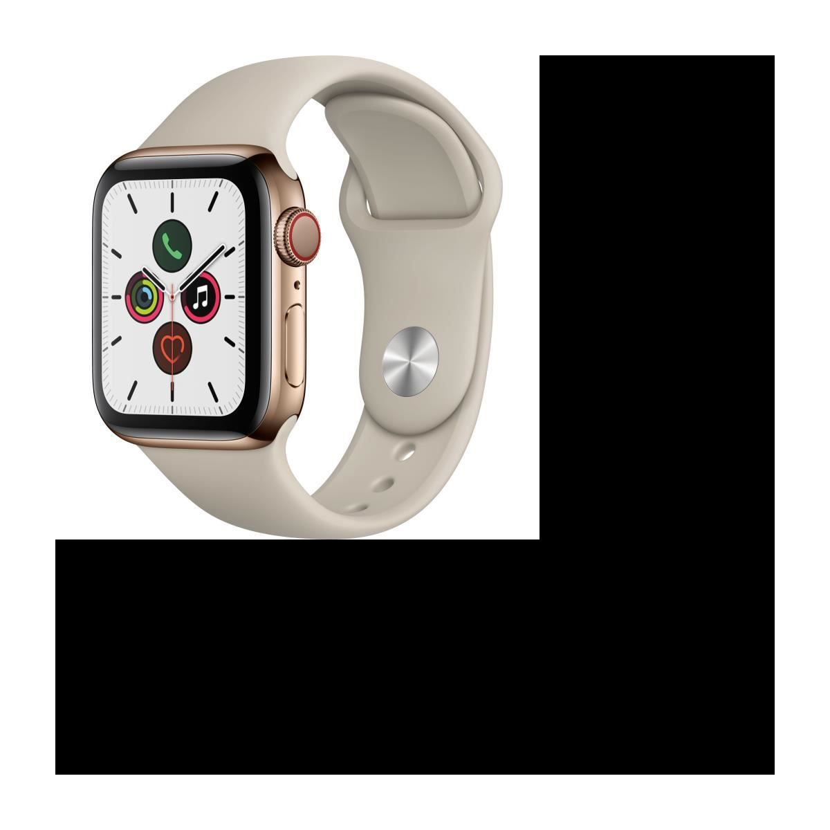 Apple Watch Series 5 Cellular 40 mm Boîtier en Acier Inoxydable Or avec Bracelet Sport Stone – S/M 8 merchant fixed 4305 1780346205