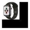 Apple Watch Series 5 Cellular 44 mm Boîtier en Acier Inoxydable Gris Sidéral avec Bracelet Sport Noir – M/L
