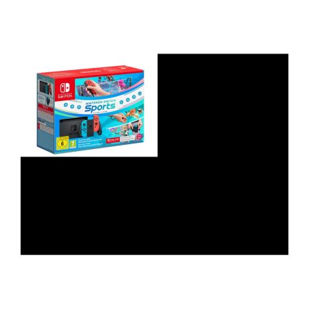 Console Nintendo Switch • Bleu Néon & Rouge Néon + Nintendo Switch Sports (Pré-installé) + 3 mois d’abonnement NSO (Code)
