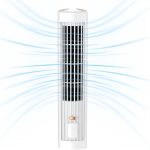 KZQ Ventilateur Tour Sans Pales Pour Chambre - Rechargeable USB Avec Batterie 3 Vitesses 1200mAh - Ventilateur Sur Pied Silencieux Mini Climatiseur Vertical Pour Salon Bureau Et Maison - Blanc