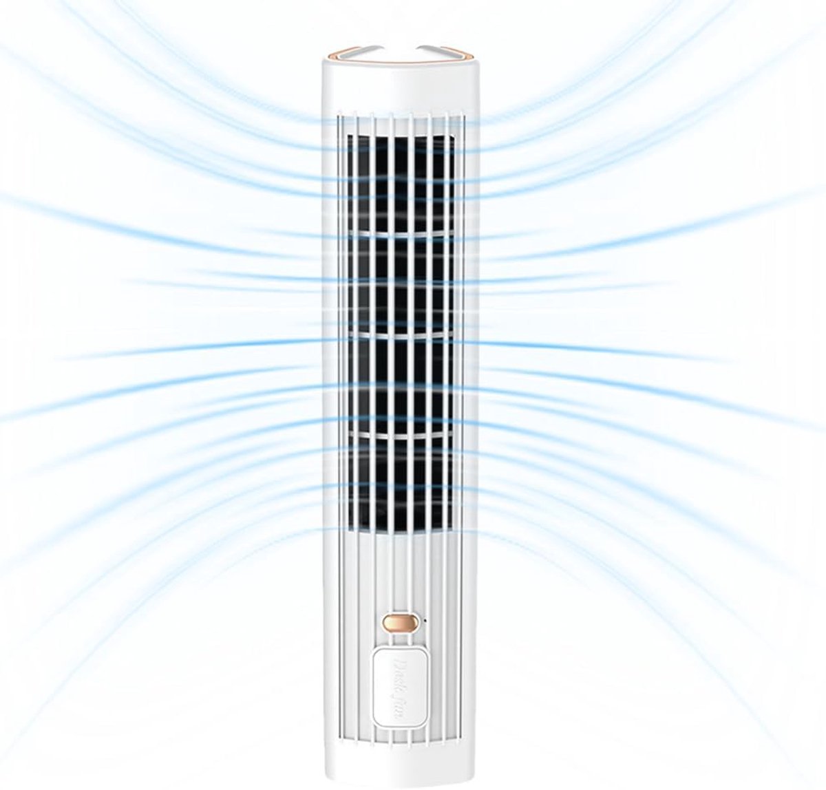 KZQ Ventilateur Tour Sans Pales Pour Chambre - Rechargeable USB Avec Batterie 3 Vitesses 1200mAh - Ventilateur Sur Pied Silencieux Mini Climatiseur Vertical Pour Salon Bureau Et Maison - Blanc 9