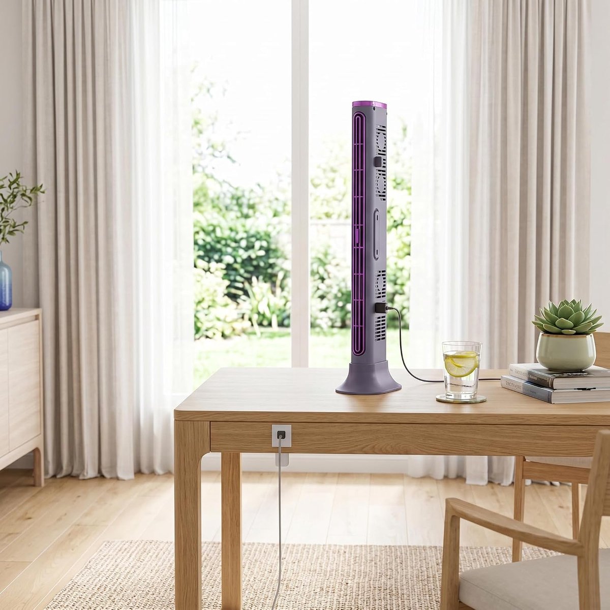 Refroidisseur d'air - Climatiseur mobile - ventilateur - refroidisseurs d'air à eau - ventilateur tour silencieux - ventilateur sur pied - Ventilateur de table portable - ventilateur tour - Climatiseur portable - 9×9×31,5 cm - Violet 11