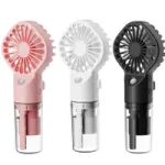 Ventilateur de brumisation 3 pièces, Mini ventilateur portatif avec brouillard d'eau, ventilateur personnel USB à 4 vitesses